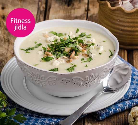 Proteinová fitness polévka sýrová s pórkem