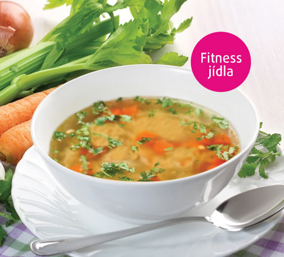 Thajská proteinová polévka pro fitness v misce