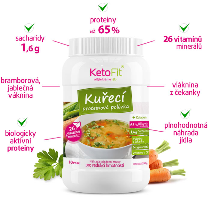 Thajská proteinová polévka KetoFit pro fitness a sport